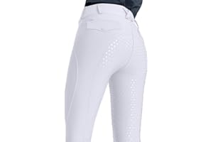 ticticlily Pantalon Equitation Femme Stretch Taille Haute avec Passants de Ceinture Culottes Legging d'équitation Extensible Coupe Silicone Siège Complet Collants Pantalon de Cyclisme avec Poches