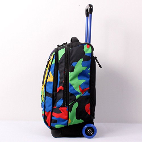 TROLLEY INVICTA - TINDY- Camouflage Blu Verde Rosso Giallo - 36 LT  spallacci a scomparsa! Uso Zaino Scuola e viaggio - Miglioritrolley.it
