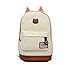 Produktbild FAIRY COUPLEsuper süß Katze Ohre Design Canvas Rucksack Rucksäcke für Mädchen Schuler Kinder in der Schule mehrere Farben C5004 (Weiß)