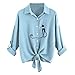 Produktbild TIFIY Damen Oktoberfest Shirt Daily Sweatshirt Herbst Casual Langarm Bluse Gestickte Mädchen Katze Verknotet Saum Pullover Büro Party Tops