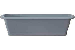 Erhard-Trading Alzira Jardinière avec soucoupe 80 cm Gris pierre