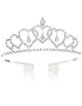 SWEETV Prinzessin Diadem Kamm Kinder Tiara Kristalle Strass Krone