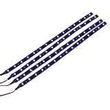 SODIAL(R) 4 Piezas 30cm Luz LED Impermeable Flexible para Coche Camion - Azul