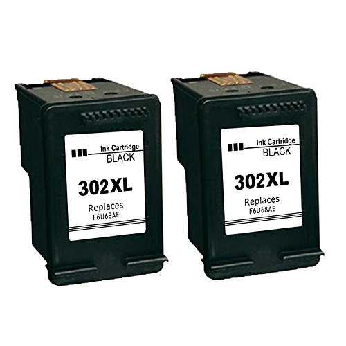2x Kompatible Tintenpatronen als Ersatz für HP 302 XL 302XL Schwarz Druckerpatronen für HP DeskJet 1110 1115 2130 2132 2133 2134 2135 3630 3632 3633 3634 3636 3637 3638, HP OfficeJet 3830 3831 3832 3833 3834 3835 4650 4651 4652 4654 4655 4657 4658, HP Envy 4520 4521 4522 4523 4524 4525 4527 4528 e All-in-One - 5