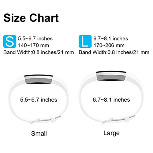 Fitbit Alta Armband, Lamshaw Neueste Silikon Ersatz Band Zubehör zur Fitbit Alta HR und Alta Fitnessaufzeichnung mit Metall Verschluss (2 Pack) - 8