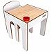 Produktbild Little Helper FS01W - Original Holz Fun Station Kleinkind Tisch und Stuhl Set mit Stiftehalter, weiß/natur