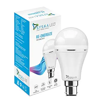 SYSKA 9 Watts B22 LED White Emergency Bulb, Pack of 1