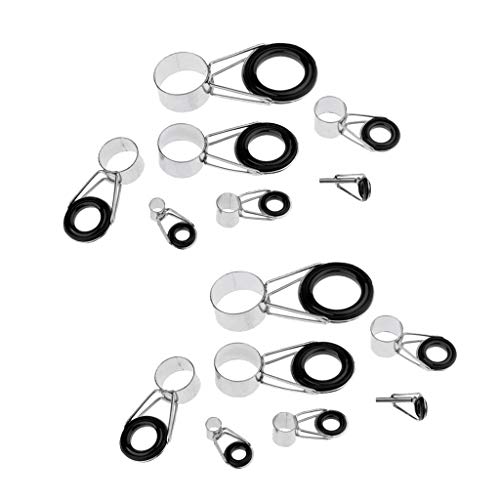 Preisvergleich Produktbild Homyl 14pcs Keramische Ringaugen-Angelrutenspitze Führt Ring-Edelstahlrahmen
