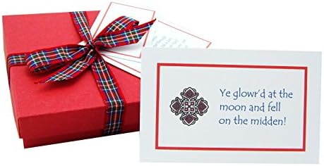 Scottish Wit 'N' Wisdom Gift Set - Celtic Design. 52 Great Little Proverbs &amp; Sayings In Lowland Scots &amp; Doric - One For Every Week Of The Year Ahead! Gift Boxed With Seven Little Chocolate Balls, A Little Poem &amp; Personalized Gift Tag To Order. (Red Theme)