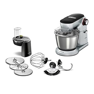 Bosch MUM9D33S11 Robot Optimum avec bol mélangeur en acier inoxydable, système de mélangeur 3D, 7 niveaux de commutation, 1300 W, argenté