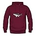 Burgundy Informal O-neck Great White Shark - Ocean - Sea Hoodies Small Women Customized