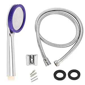 HALOSIS HL-7004HS Zita Rain Hand Shower Set | Hand Shower with 1.2 mtr SS304 Shower Hose and Wall Holder(ABS/Purple)