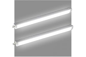 muzha 2 Packs IP65 LED waterproof Lights，LED Batten Light， 5FT 50W 65000k 6000lm,Low Profile Wall or Ceiling Surface Mounted Fitting for Home/Workshop/Office/School Restaurant