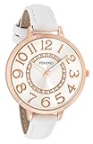 ferenzi Damen-Armbanduhr Armband Weiß und Gehäuse Rosa Gold – fz17703