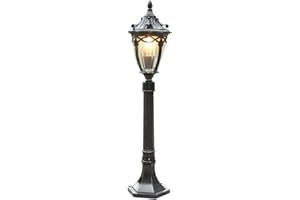 Chao Zan Outdoor Post Light Outdoor Garden Patio Path Lighting Lamp Post Modern Vintage Style Lantern Light Weatherproof IP55-1 x 60W E27 Bulb,Bulbs not Included (B)