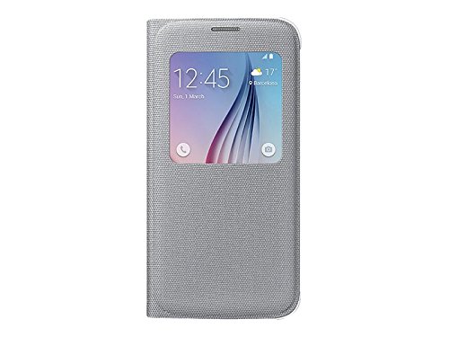 Samsung S-View - Funda oficial de tela para Samsung Galaxy S6  color plata- Versi  n Extranjera