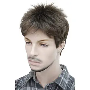 #8: Lydell MenS Wig Natural Black/Brown Short Straight Hair Synthetic Full Wigs #8