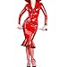 Produktbild 100% latex damen sexy kleid aus Red latex kleidung Zipper SM Maid Cosplay Kostüm sexy Latex anzug