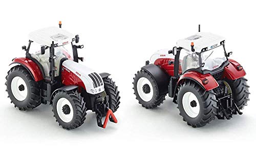Siku 3283, Steyr 6230 CVT Traktor, 1:32, Metall/Kunststoff, Abnehmbare Fahrerkabine, Rot/Weiß - 4