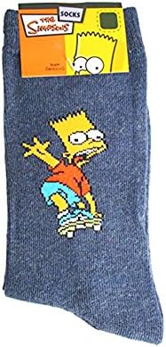 The Simpsons Boys Bart Simpson Skate Skateboard Blue Socks Size 31-34
