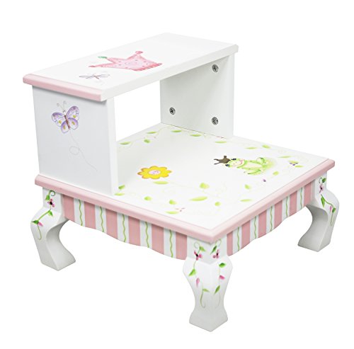 Fantasy Fields by Teamson Princess & Frog Childrens Wooden Toilet Training Step up Stool W-7470A