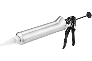 BHDD Pistolas de calafateo manuales, Acero Inoxidable de Alta Resistencia, Cemento, lechada, mortero, calafateo, Pistola de lechada, Kit de Boquilla, ladrillo, con 2 boquillas