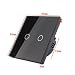 Magideal 2 Way LED Crystal Glass Panel Light Touch Screen Remote Wall Switch Black RS.900.00