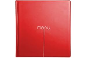 DAG Style - Lot de 10 Protège-menus Risto couleur rouge format carré 21 cm x 21 cm pour présentation menus hôtels - restaurants