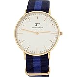 Daniel Wellington Damen beige Quarz Zifferblatt, blau & marineblau Nylon Armbanduhr 0504DW