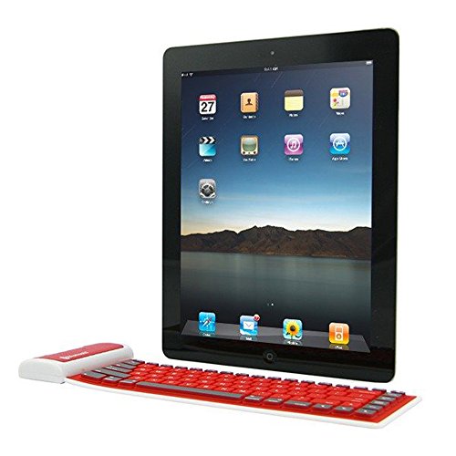 dizauL®Tastatur Flexibel Wasserfest Universal Tastatur für Apple/Samsung (Rot ) - 5