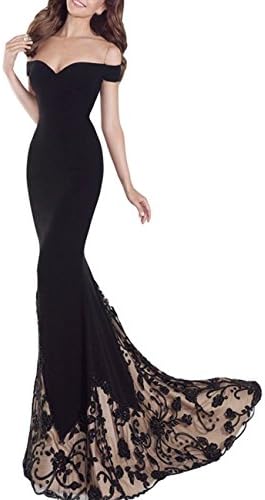 Miss Chics Women's V Neck Cocktail Evening Dress Mermaid Strapless Prom Gowns Black Size 6