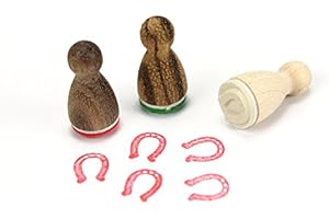 ‎STEMPLINO Stemplino® Ministempel - Motiv: Hufeisen - 12mm Durchmesser - Holzstempel Kinder Stempel Bullet Journal Stempel Glücksbringer Glück