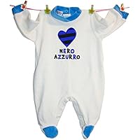 Zigozago - Tutina NEROAZZURRO in ciniglia di cotone