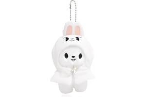AYVRUOP 13 CM Stay Porte-Clés en Peluche,Poupée Cape de Dessin Animé,Stay SKZOO,Stay Llavero,skzoo keychain para los fans,Pendentif sac Série Fan,SKZoo Pendentif Mignon(Leebit)