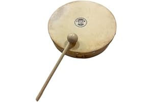 Fuzeau - Tambourin Bois Peau Naturelle - Ø15 cm - Sans Cymbalette - Avec 1 Mailloche - Son Authentique Et Clair - Ultra Léger - Initiation Rythmique Ludique - Dès 4 Ans - Ref. 70626