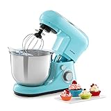 Klarstein Bella Pico 2G Robot de cuisine - 1200 W/1,6 PS en 6 niveaux de puissance avec fonction Pulse, système de mélange planétaire, bol en acier inoxydable de 5l, 3 pcs, bleu