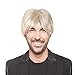 Produktbild Rosennie Haare Perücken Herren Perücke Gold Blond Ombre Kurz Gerade Perücken männer Glatt Haar Wig hitzefeste Blonde Wig für Stecker Guy Fancy Dress Cosplay Party Kostüm (Gold)