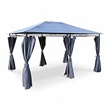 Garantía : 2 años Alice\'s Garden - Pergola con toldo 3x4m - Gris - NICAE