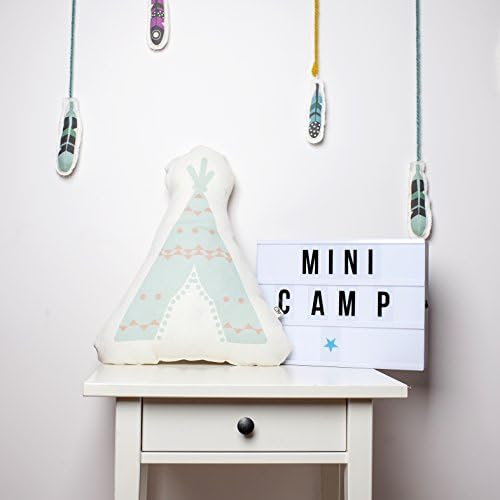 Teepee cushion, shaped nursery cushion, baby cushion, baby pillow, mint, coral or black color decorative pillow 100% linen, handmade by minicampLT (Turquoise)