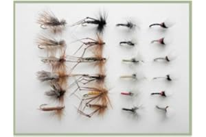 JUST CATCH 24 BARBLESS Dry Mixed Trout Flies. Emerger Flies, Sedge, Hoppers and Klinkhammers, choice of sizes