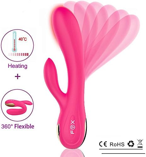 AlonaMagic Flexible Body Massager with 7 Programs &amp; Heating Function, USB Rechargeable Silicone Massager with Dual Motor, Silent &amp; Waterproof (Red)