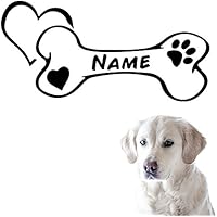 Hunde Knochen Motiv #1 | Wandtattoo | Napf Fressecke Aufkleber | Hund Motiv | Mit Name | Wunschtext