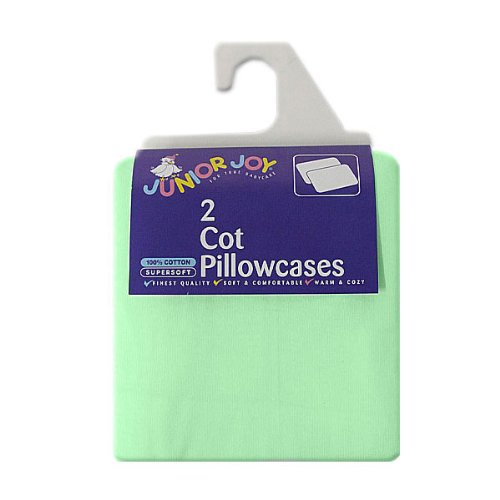 Junior Joy Cot Cotton Pillow Case (Pack of 2, Mint)