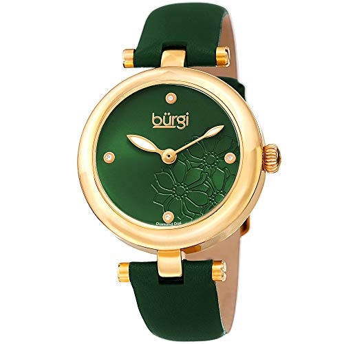 Burgi BUR197 - Reloj de Pulsera para Mujer (Correa de Piel, Incluye Caja de Regalo)