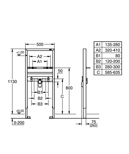 GROHE Rapid SL Installationssystem für Waschtisch, 1,13 m 38554001 - 2