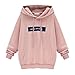 Produktbild Hffan Damen Lange Ärmel Kapuzenpullover Sweatshirt Jumper Mit Kapuze Zur Seite fahren Tops Bluse Sweatshirt Hoodie Damen Kapuzenpullover Oversize Pullover Hoodies Pullis (Rosa, Asiatische Größe: M)