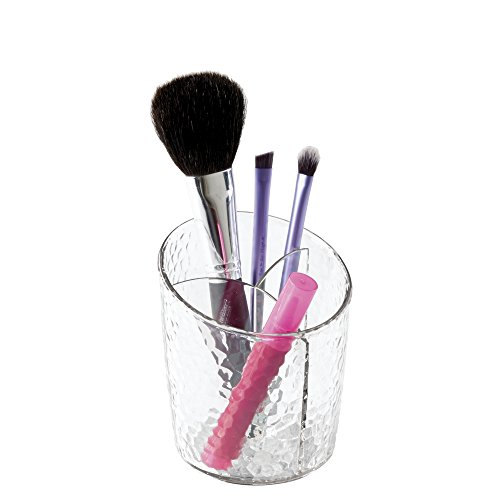 mDesign praktischer Becher für Schminkutensilien – Makeup Organizer zur übersichtlichen Schminkaufbewahrung – für Waschtisch oder Schminktisch – durchsichtig
