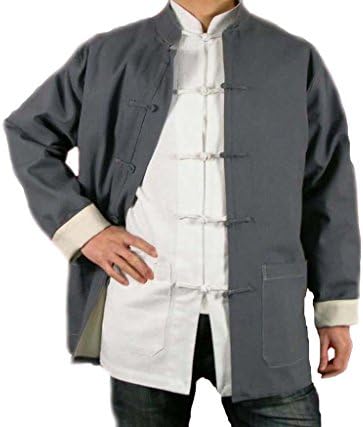 Fine Linen Grey Kung Fu Martial Arts Tai Chi Jacket Coat XS-XL or Tailor Custom Made + Free Magazine