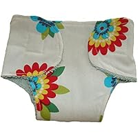Puppenwindel aus Stoff mit Blumenmuster Handmade für 20-42 cm Puppen