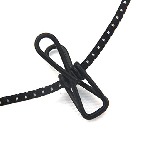 Sumbest Flexible Wäscheleine mit 12 beschichteten Klammern,180-360cm, Super Praktisch auch für Reise Urlaub Outdoor Camping (schwarz) - 4